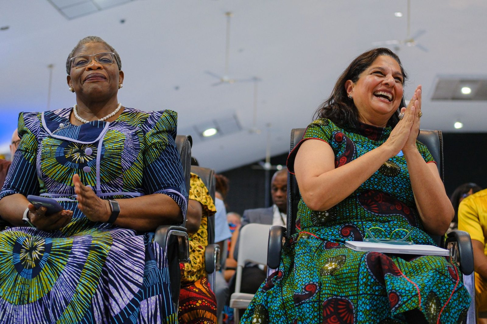Dr Obiageli “Oby” Ezekwesili with a colleague during the FLIGHT convening