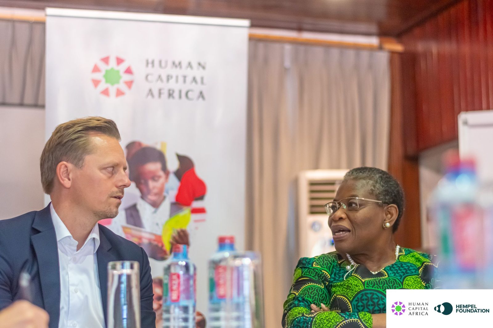 Dr Obiageli “Oby” Ezekwesili in conversation with a Hempel Foundation representative