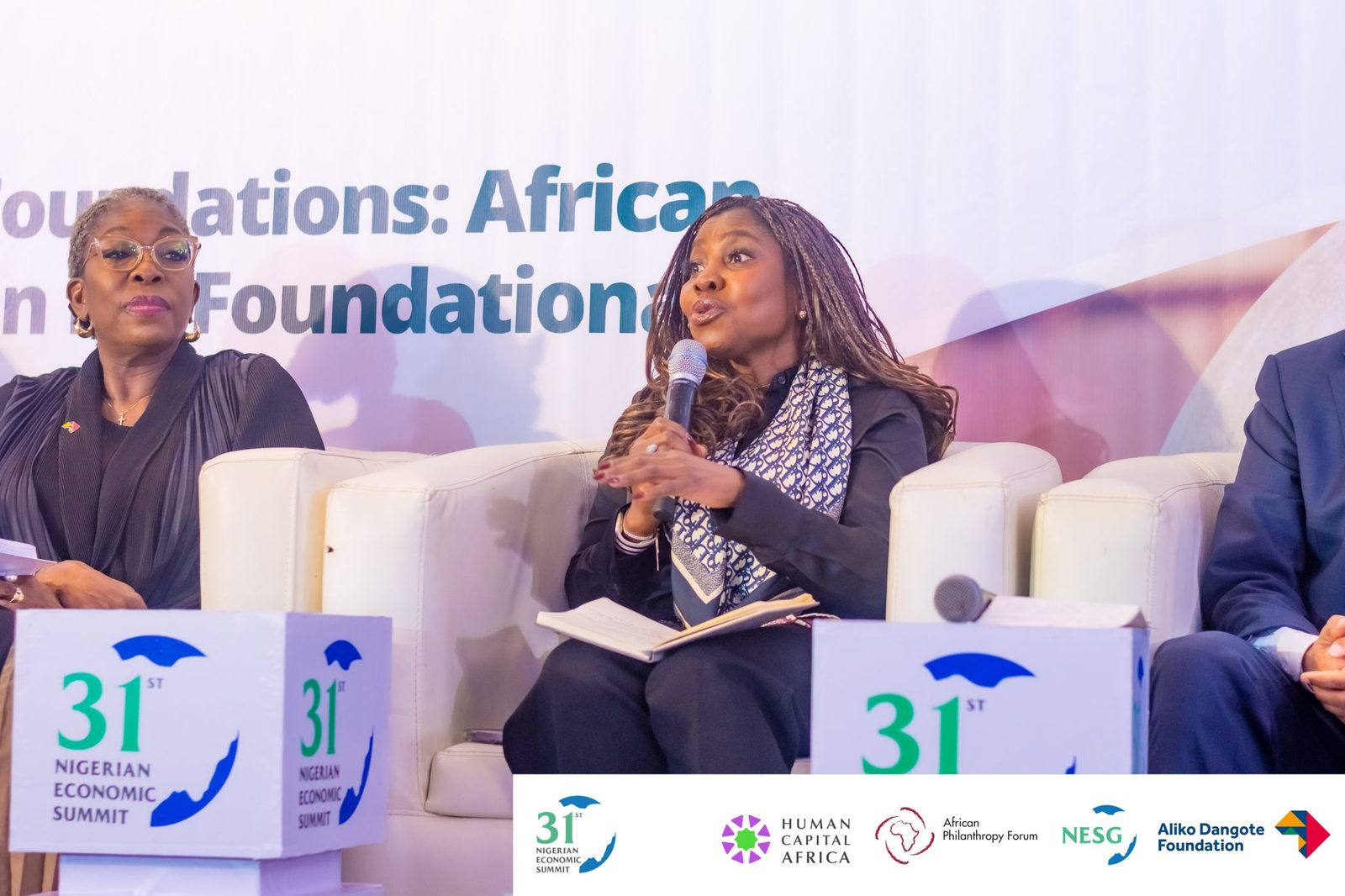 A panellist speaks during the dinner session at the 31st Nigerian Economic Summit